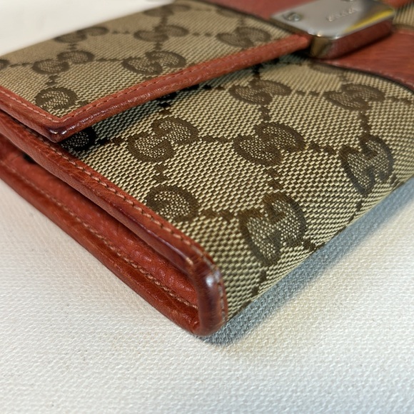 EUC Tan and Coral Gucci Long Canvas Wallet - Picture 7 of 16